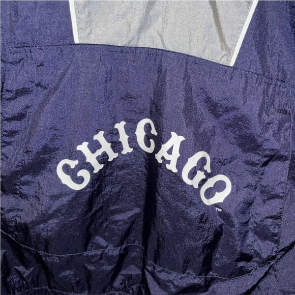 Chicago Cubs Mens Mitchell And Ness Navy Highlight Reel Windbreaker Half Zip XL - Picture 2 of 6